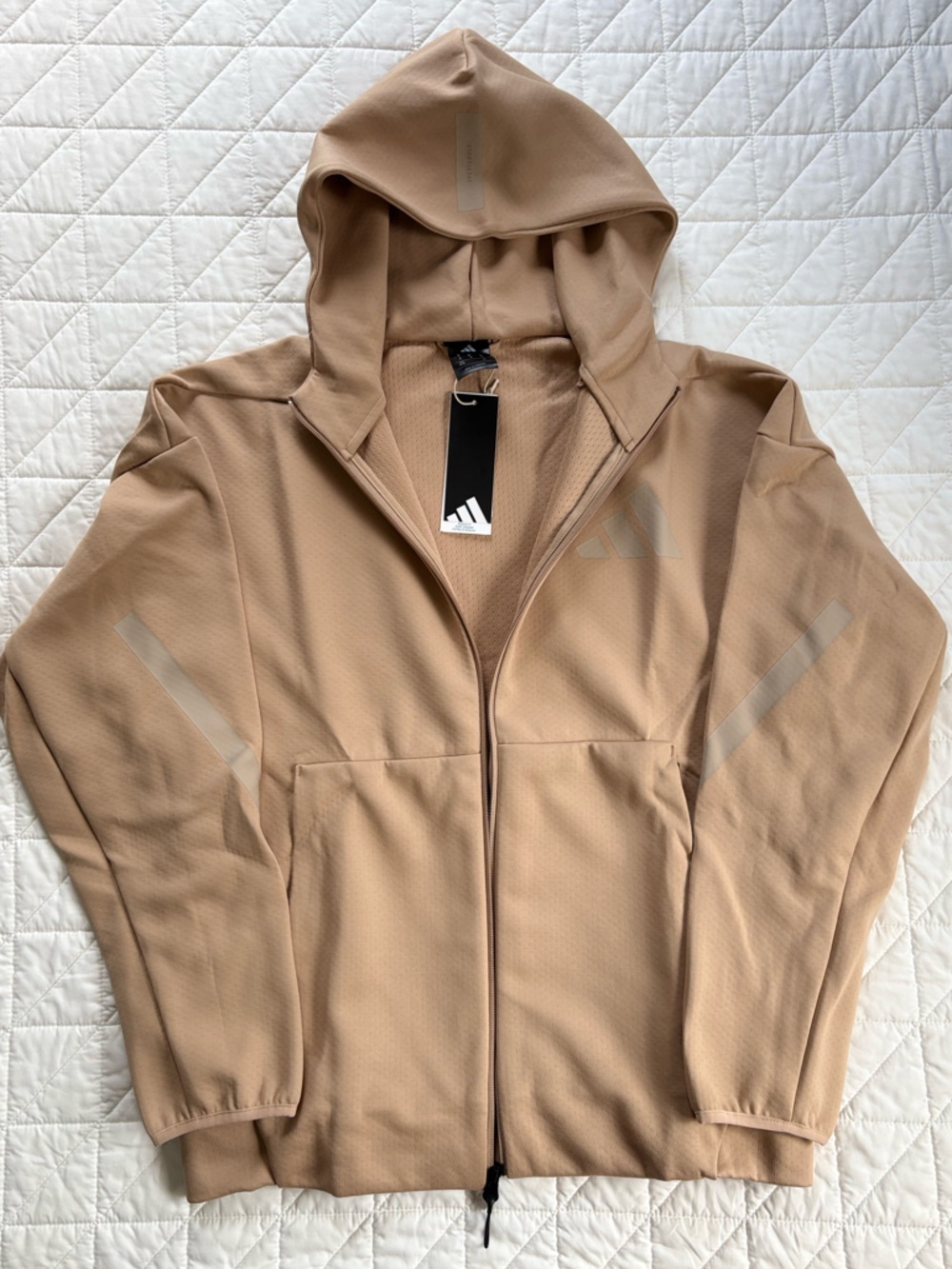 Adidas Men's M Z.N.E. Full-Zip Track Top Jacket Warm Sandstone Size M NWT